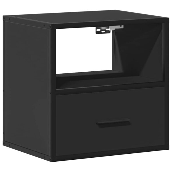 vidaXL Table de chevet murale noir 40x31x39 5 cm