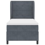 Lit Box Spring vidaXL avec Matelas Gris Foncé 90x200 cm Velours