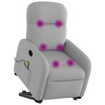 vidaXL Fauteuil inclinable de massage électrique gris nuage tissu