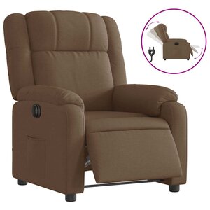 vidaXL Fauteuil inclinable électrique Marron Tissu