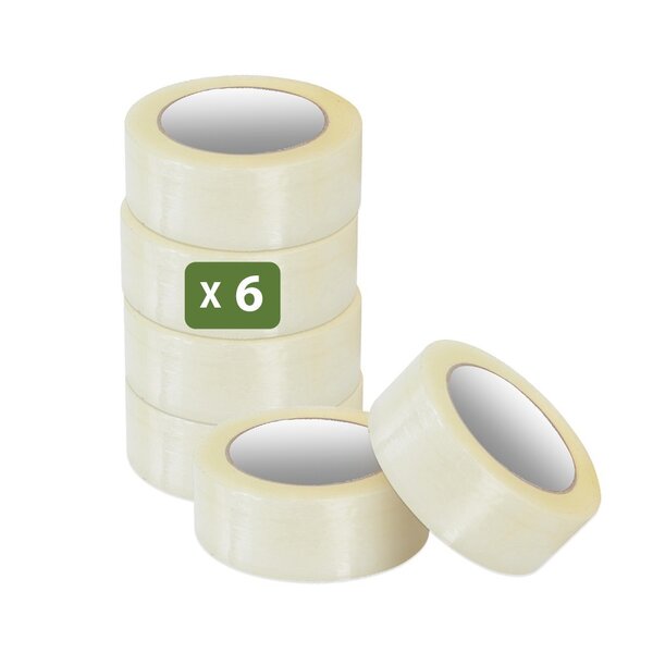 Pack and Move - Lot 6 Rouleaux Ruban Adhésif Transparent Pour Emballage Et Déménagement - 100 M - Qualité Premium