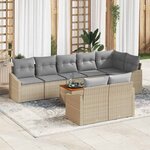 vidaXL Ensemble de canapé de jardin 9 Pièces Beige  gris clair