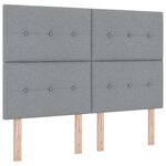 vidaXL Lit à ressorts avec bandes LED Gris clair 140 x 190 cm tissu