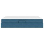 vidaXL Lit avec rangement et matelas Bleu 120 x 190 cm Velours