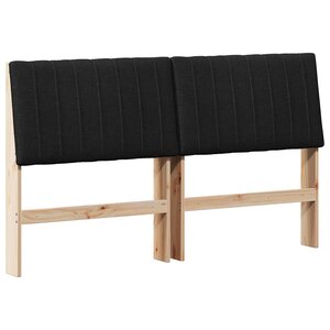 vidaXL Tête de lit capitonnée Noir 150 cm Pin massif