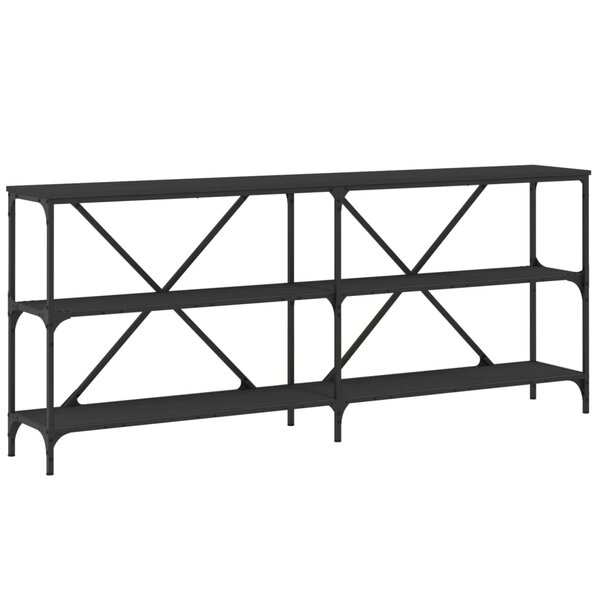 vidaXL Table console noir 180x30x75 cm bois d'ingénierie et fer