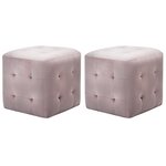 vidaXL Tables de chevet 2 Pièces Rose 30x30x30 cm Tissu velours