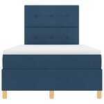 vidaXL lit à ressort avec matelas et LED bleue 120x200 cm en tissu
