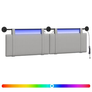 vidaXL Tête de lit suspendue Gris nuage Tissu