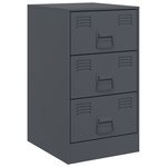 vidaXL Tables de chevet 2 Pièces anthracite 34 5x39x62 cm acier