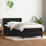 vidaXL Sommier à lattes de lit avec matelas noir 80x210 cm velours