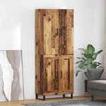 vidaXL Haut Armoire 2 Pièces Bois Ancien Bois Aggloméré et Verre