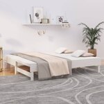 vidaXL Lit coulissant Blanc 2x(90x190) cm Bois de pin massif