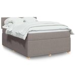 vidaXL Sommier à lattes de lit avec matelas Taupe 160x200 cm Tissu