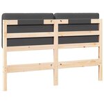 vidaXL Tête de lit capitonnée Brun et gris foncé 135 cm Pin massif