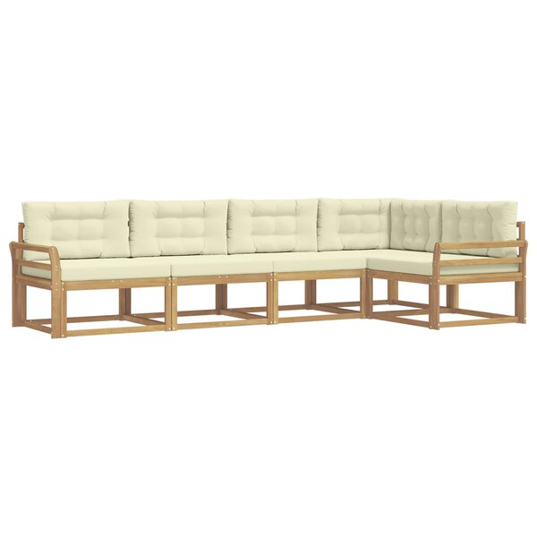 vidaXL Ensemble de canapés d'extérieur 4 Pièces Blanc et crème Polyester