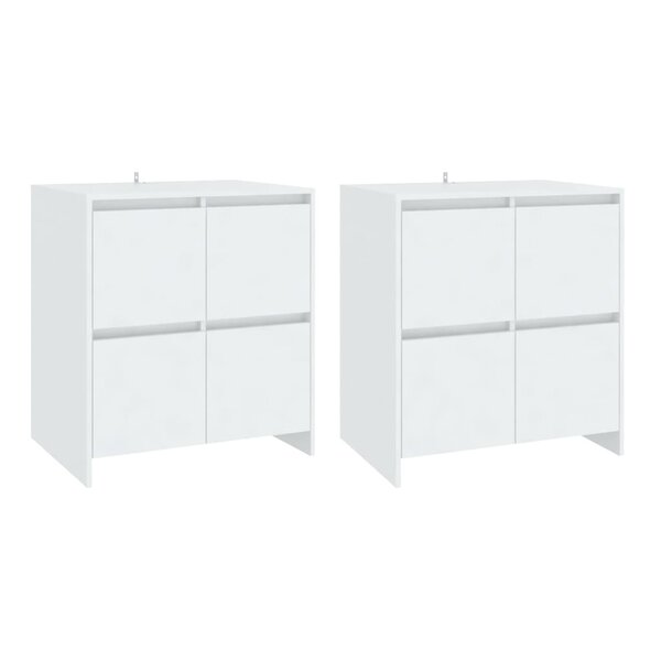 vidaXL Buffets 2 Pièces Blanc 70x41x75 cm Bois d'ingénierie