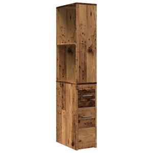 vidaXL Armoire de salle de bain étroite avec roulettes vieux bois
