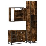 vidaXL Ensemble de meubles de salle de bain 3 Pièces Chêne fumé