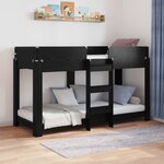 vidaXL Lit Superposé pour Enfants Chêne noir 75 x 190 cm
