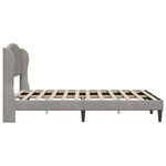 vidaXL Cadre de lit avec tête de lit Gris clair 140 x 190 cm Velours