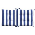 vidaXL Coussins de chaise à dossier bas lot de 4 rayures bleu et blanc
