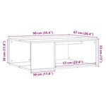 vidaXL Table basse chêne artisanal 90x67x33 cm bois d'ingénierie