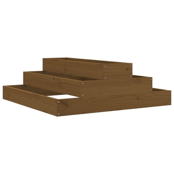 vidaXL Jardinière Marron miel 80x80x27 cm Bois massif de pin