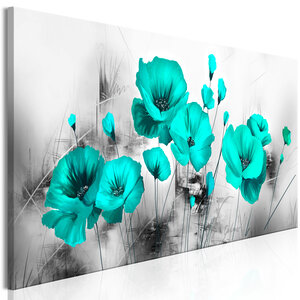 Tableau - turquoise meadow (1 part) narrow l x h en cm 150x50