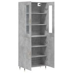 vidaXL Buffet haut Gris béton 69 5x34x180 cm Bois d'ingénierie