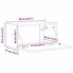 vidaXL Meuble TV mural 2 Pièces Gris Sonoma 60 x 31 x 29.5 cm