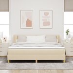 vidaXL Lit à ressort avec matelas - Crème  180 x 200 cm Tissu