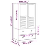vidaXL Garde-robe VIGO blanc 90x55x170 cm bois massif de pin