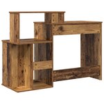 vidaXL Bureau avec Rangement Vieux Bois 120.5x44x88.5 cm Bois d'ingénierie