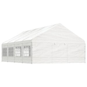 vidaXL Belvédère avec toit blanc 8 92x5 88x3 75 m polyéthylène