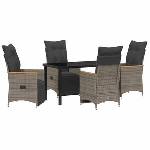 vidaXL Ensemble de salle à manger pour jardin 5 Pièces Gris polyrotin