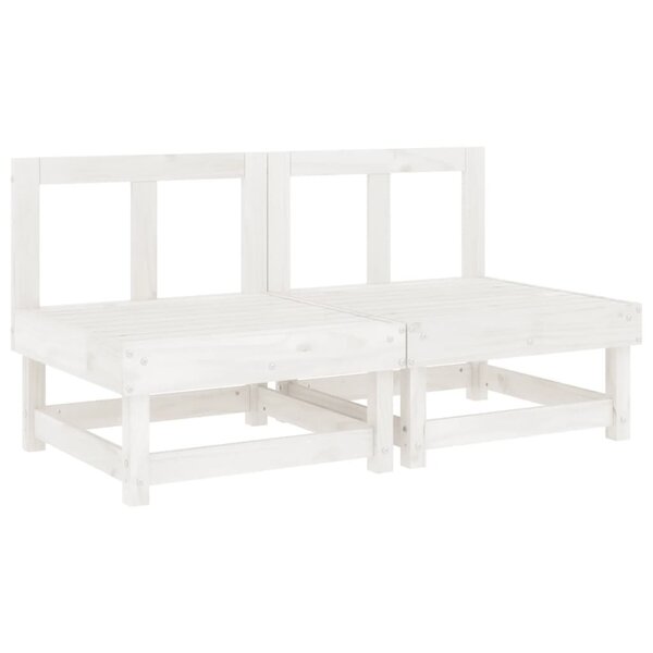 vidaXL Canapés centraux de jardin 2 Pièces blanc bois de pin massif
