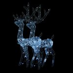 vidaXL Décorations de Noël de renne Acrylique 2 Pièces 120 cm Blanc froid