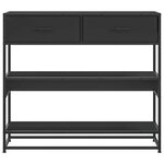 vidaXL Table console noir 90x35x80 cm bois d'ingénierie