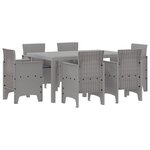 vidaXL Ensemble de Salle à Manger de Jardin 7 Pièces avec Coussins Gris Clair
