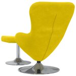Fauteuil Œuf vidaXL avec repose-pieds en velours jaune
