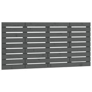 vidaXL Tête de lit murale Gris 146x3x63 cm Bois massif de pin