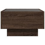 vidaXL Table basse avec LED chêne marron 50x50x30 cm bois d'ingénierie