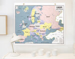 Carte murale de l'Europe- H 68,5 x L 84 cm