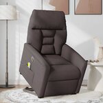 vidaXL Fauteuil inclinable de massage électrique Marron foncé Tissu