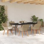 vidaXL Ensemble de salle à manger pour jardin 7 Pièces Beige polyrotin