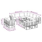 vidaXL Ensemble de canapé de jardin avec coussin 12 Pièces Noir Aluminium