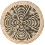 Tapis rond en jute et coton noir diamètre 120 cm