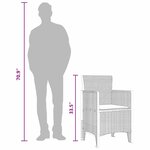 vidaXL Chaise de jardin 4 Pièces Marron 53 x 49 x 85 cm PP