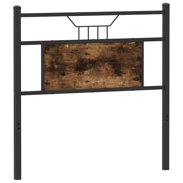 vidaXL Tête de lit chêne fumé 90 cm bois d'ingénierie et acier